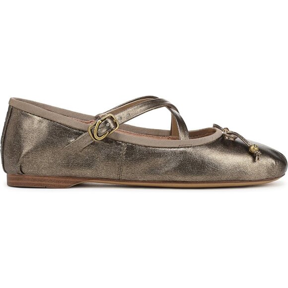 Circus NY by Sam Edelman Women's Gilded Polyurethane Cross Strap Ballet Flat - Picture 6 of 6